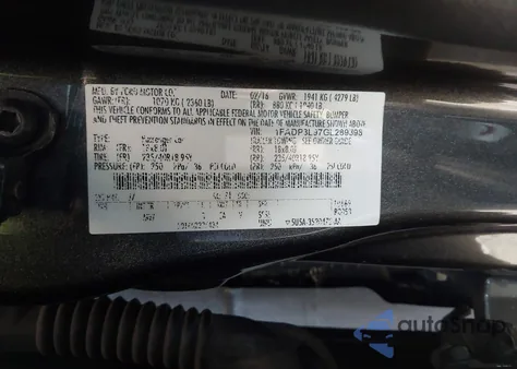 2016 Ford Focus St z USA, uszkodzony, nr VIN 1FADP3L97GL289398